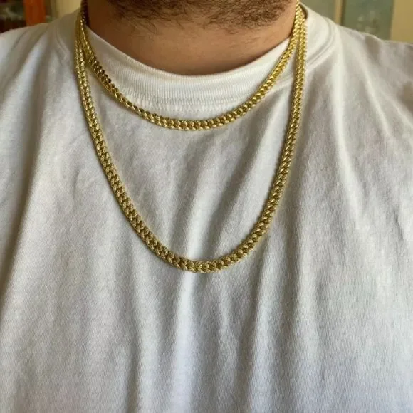 New Iced Out Miami Cuban Chain Solid 925 Gold 22” - Picture 3 of 8